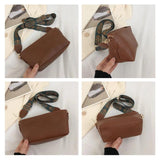 Soft Side Square Shoulder Bag For Women Wide Shoulder Strap Crossbody Bag