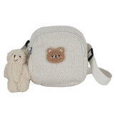 Plush Bear Messenger Bag for Women - Small Shoulder Bag