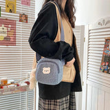 Plush Bear Messenger Bag for Women - Small Shoulder Bag