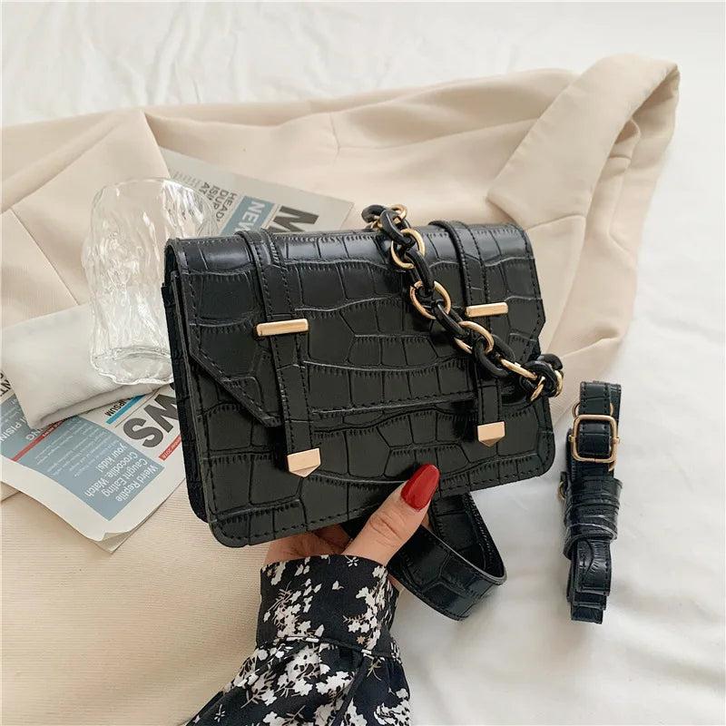 Retro Texture Handbags Chain Shoulder Bags Mini Square Bags