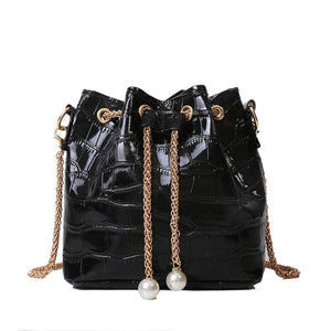 Autumn Winter Texture Women Messenger Bags Retro Shoulder Chain Draw Bucket Bags