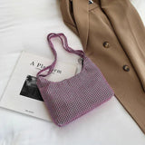 Bright Diamond Shoulder Bag for Women Casual Underarm Handbag