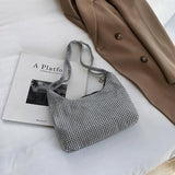 Bright Diamond Shoulder Bag for Women Casual Underarm Handbag