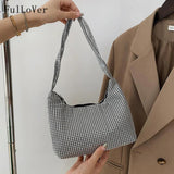 Bright Diamond Shoulder Bag for Women Casual Underarm Handbag