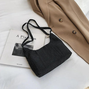 Bright Diamond Shoulder Bag for Women Casual Underarm Handbag