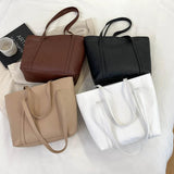 Plaid Stitch Tote Handbags Large Capacity Shoulder Bags