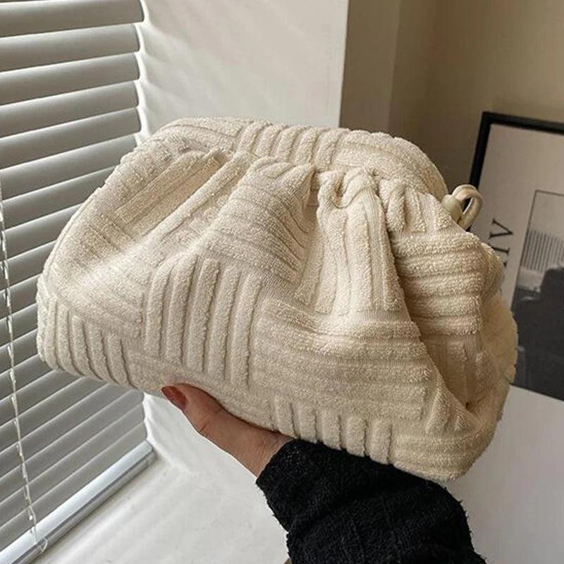 Women's Towel Bag Handbag Chain Shoulder Bucket Bag