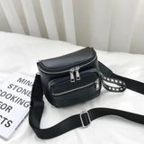 Retro Rivets PU Leather Crossbody Shoulder Bag Ladies Messenger