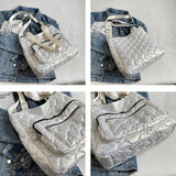 Winter Quilted Women's Padded Handbag Down Fabric Shoulder Crossbody Bag