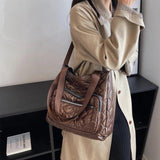 Winter Quilted Women's Padded Handbag Down Fabric Shoulder Crossbody Bag