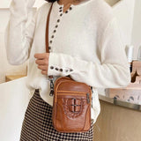 High-Capacity Shoulder Bags for Women, Mini Mobile Phone Bag with Earphone Jack