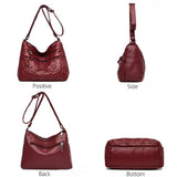 Leather Crossbody Handbag Multi-Layer Shoulder Bag