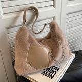 Plush Winter Underarm Bag for Women