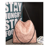 Autumn Winter Frosted Material Handbag Chain Woven Foldable Lady's Shoulder Bag