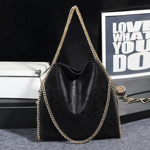 Autumn Winter Frosted Material Handbag Chain Woven Foldable Lady's Shoulder Bag