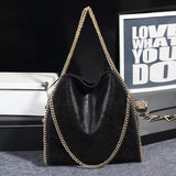 Autumn Winter Frosted Material Handbag Chain Woven Foldable Lady's Shoulder Bag