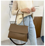 Women's Large Capacity Shoulder Bag Underarm Briefcase Crossbody Solid Bag
