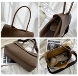Women's Large Capacity Shoulder Bag Underarm Briefcase Crossbody Solid Bag