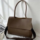 Women's Large Capacity Shoulder Bag Underarm Briefcase Crossbody Solid Bag