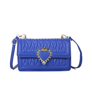 Women's Diagonal Crossbody Bags Heart Decoration Stripe Casual Bag