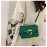 Women's Diagonal Crossbody Bags Heart Decoration Stripe Casual Bag