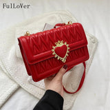 Women's Diagonal Crossbody Bags Heart Decoration Stripe Casual Bag