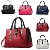 Patchwork Shoulder Office Work PU Leather Bag Casual Solid Lady Messenger Bag