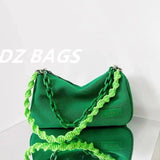 Summer Neon Green Pink Chain Armpit Bags Women Casual Shoulder Messenger Bag