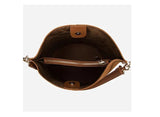 Matte Leather Bucket Bag Wide Strap Crossbody Bag for Women