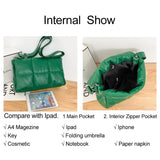 Women Quilted Crossbody Bag Soft Fluffy Space Pad Shoulder Bag