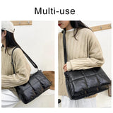 Women Quilted Crossbody Bag Soft Fluffy Space Pad Shoulder Bag