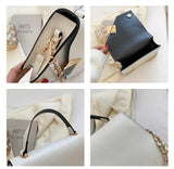 Retro Women's Shoulder Bag Chain Messenger Square PU Leather Bag