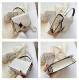 Retro Women's Shoulder Bag Chain Messenger Square PU Leather Bag