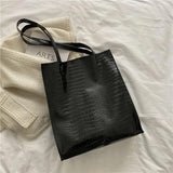 Fashionable Women Handbags Crocodile Pattern Bucket Bags