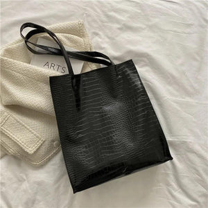 Fashionable Women Handbags Crocodile Pattern Bucket Bags