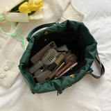 Women Green Big Totes Padded Large Capacit Handbags Classic Nylon Down Cotton