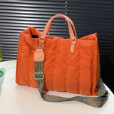 Women Green Big Totes Padded Large Capacit Handbags Classic Nylon Down Cotton