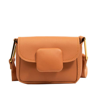 Mini Square Crossbody Bag Solid PU Leather Shoulder Bag