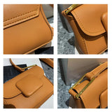 Mini Square Crossbody Bag Solid PU Leather Shoulder Bag