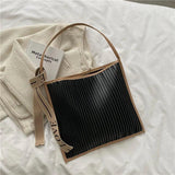 Striped Women Shoulder Bags Contrast Travel Bags