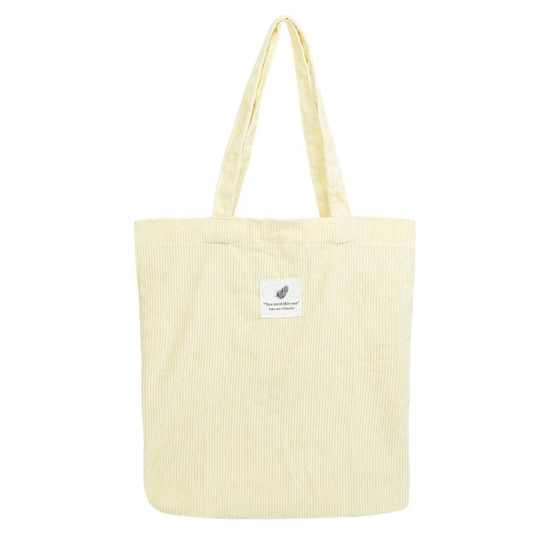 Corduroy Bag for Women Shopper Handbags Environmental Storage Reusable