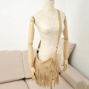 Vintage Bohemian Fringe Messenger Crossbody Bag Purse Women Tassel Handbag