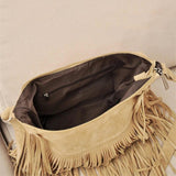 Vintage Bohemian Fringe Messenger Crossbody Bag Purse Women Tassel Handbag