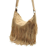 Vintage Bohemian Fringe Messenger Crossbody Bag Purse Women Tassel Handbag