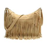 Vintage Bohemian Fringe Messenger Crossbody Bag Purse Women Tassel Handbag