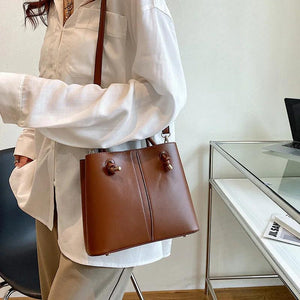 Women Orange Green Shoulder Bag Large Capacity Bucket Bags Big Totes