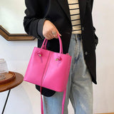 Women Orange Green Shoulder Bag Large Capacity Bucket Bags Big Totes