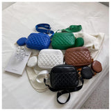 Diamond Messenger Bags Soft Leather Square Purse And Bags