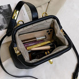 Orange PU Leather Small Handbag Clutch Crossbody Bag