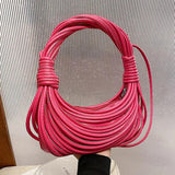 Small Half-Moon Crossbody Bag Green Pink Handbag